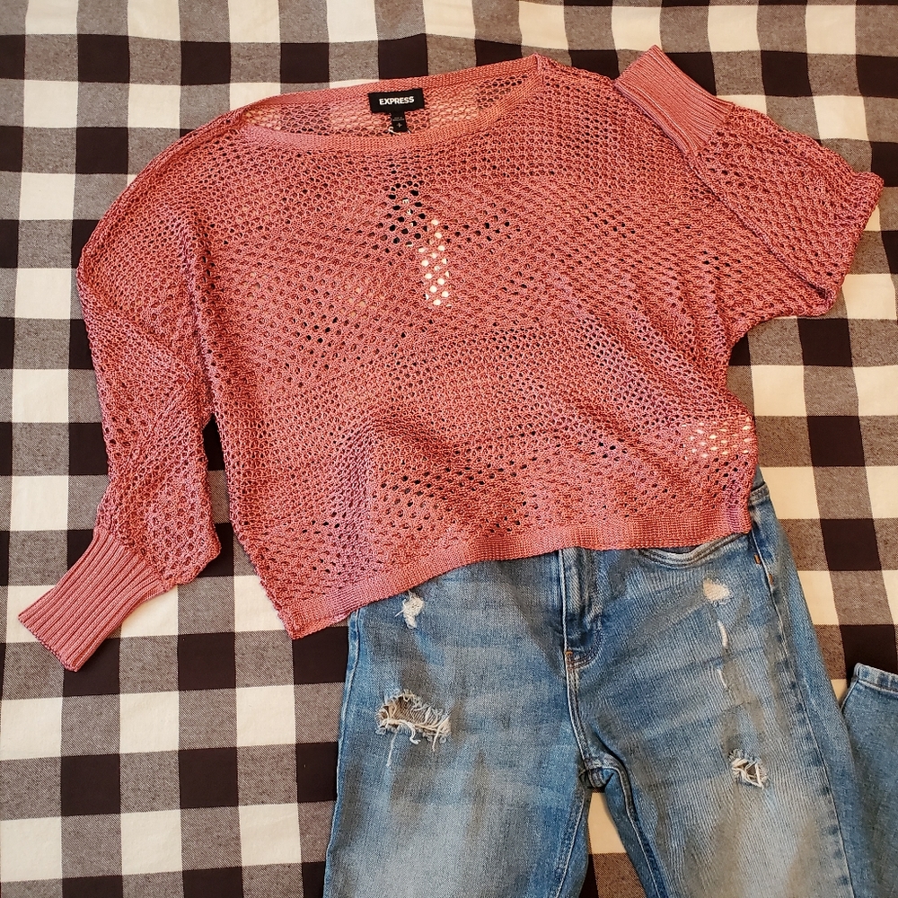 EXPRESS | NWT | Open Stitch Dolman Sweater